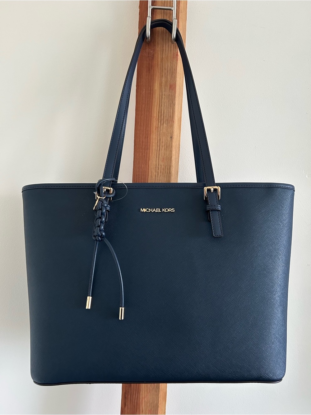 Michael Kors Navy Saffiano Leather Tote Bag